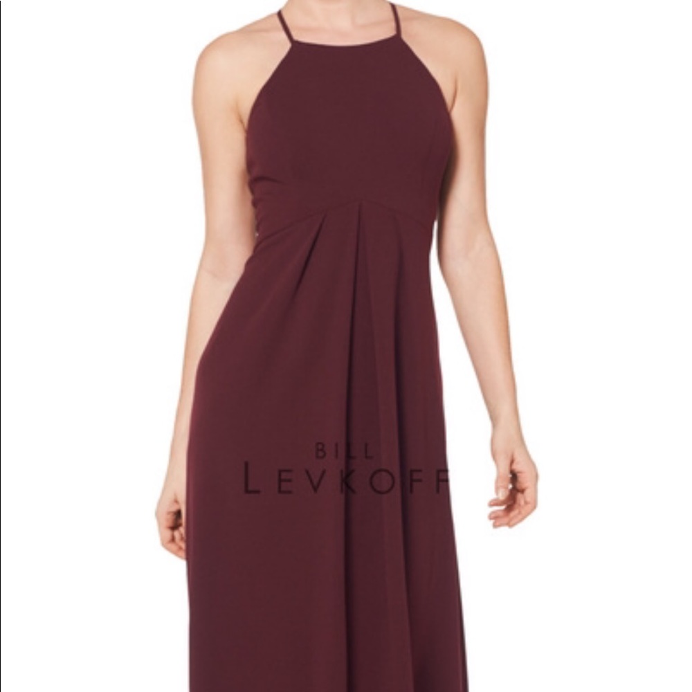Bill levkoff stretch crepe long bridesmaid